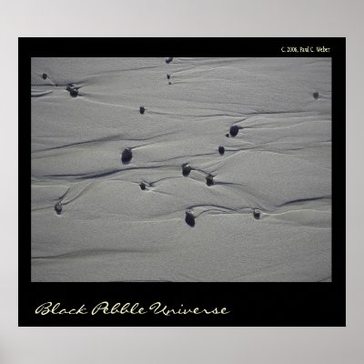 Black Pebble Universe Print by Uncle_GroOve