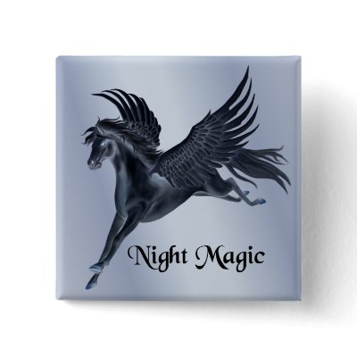 Black Pegasus Pinback Button by Spice