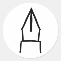 black pen icon sticker