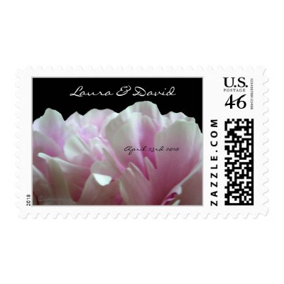 Black Peony Postal Wedding Postage by naturalilly