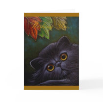 Black Persian Cat - Thanksgiving Card