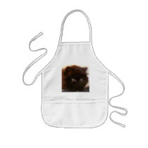Black Persian Kitten apron