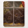 BLACK PERSIAN KITTEN CATS - 1ST CHRISTMAS MOUSE MATS