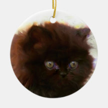 Black Persian Kitten ornament