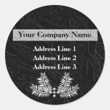 Black Personalised Business Address Lables Sticker
