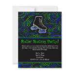 Black Personalised Roller Skating Party Invitation