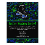 Black Personalised Roller Skating Party Invitation