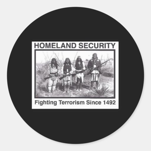 Black Photo Indian Homeland Security Round Sticker
