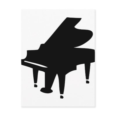black piano icon postcards by Tomaniac