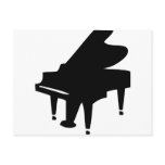 black piano icon postcard