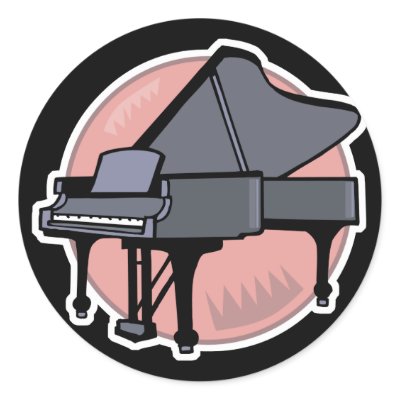 black piano stickers by geekme