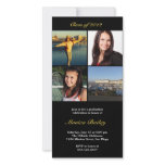 Black picture block graduation announcement invite customised photo card