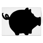 black piggy bank icon cards