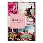 Black & Pink Custom Photos Wedding Thank You Card
