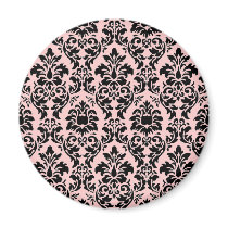 Black & Pink Damask