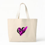 Black Pink Heart Tote Bag