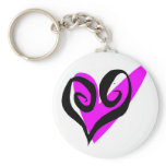 Black Pink Heart Keychains