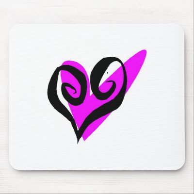 Black Pink Heart Mousepads by CelebrationZazzle