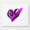 Black Pink Heart mousepads