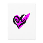 Black Pink Heart Post Card