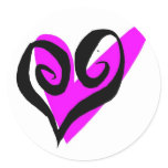 Black Pink Heart Stickers