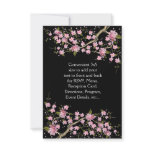 Black Pink Japanese Cherry Blossoms Wedding invitations