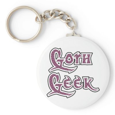 Black Pink Pattern Goth Geek Keychain by shopaholicchick