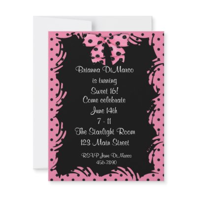 Black Pink Polka Dot Invitation by StarStock