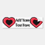 Black & Pink Red Lace Heart Bumper Stickers