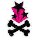 Black Pink Stars Crossbones photo sculptures