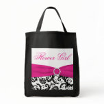 Black, Pink, White Flower Girl Tote Bag