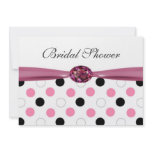 Black, pink, white polka dots Bridal shower Custom Announcements