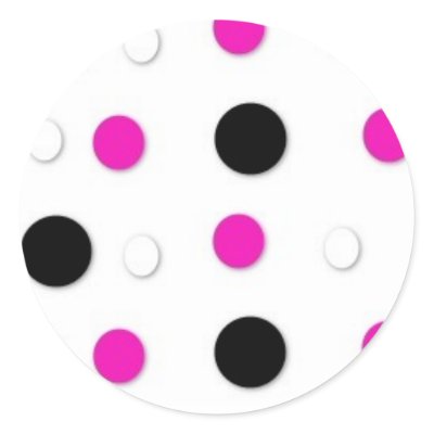 Black/Pink/White Polka Dots Stickers by mrssocolov2