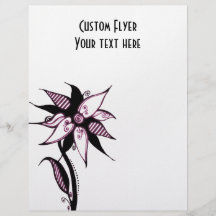 Black Pink & White Swirly Flower by Naomi Flyers