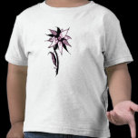 Black Pink & White Swirly Flower by Naomi t-shirts