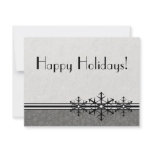 Black Pinstripe Holiday Snowflake Invitation