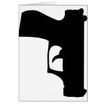 black pistol down greeting cards