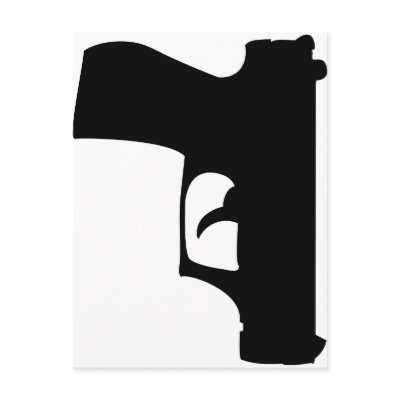 black pistol down post cards by Tomaniac