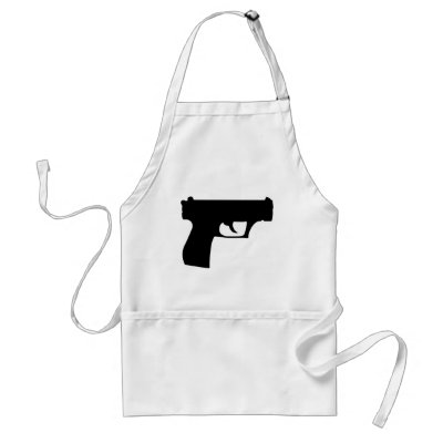 black pistol - gun aprons by Tomaniac