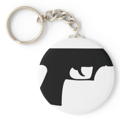 black pistol - gun keychain by Tomaniac