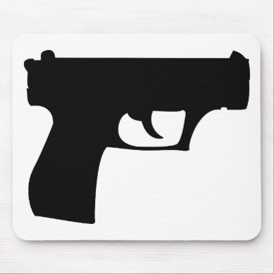 black pistol - gun mouse mat by Tomaniac
