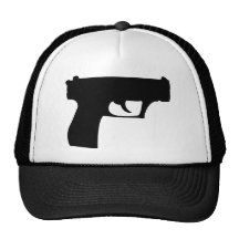 black pistol - gun trucker hat