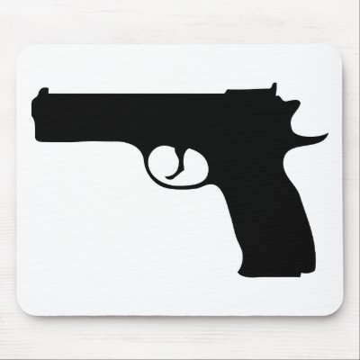 black Pistol icon Mousepads by Tomaniac