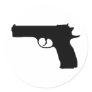 black Pistol icon Round Stickers