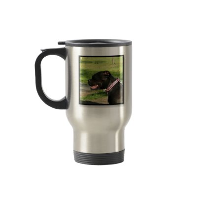 Black Pitbull Travel Mug by ritmoboxer