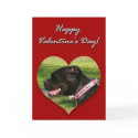 Black Pitbull Valentines Day Card