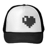 Black Pixel Heart Cap Hat