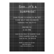 Black Plaid Invitation