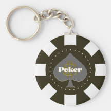 Black Poker Chip Keychain