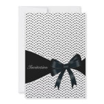 Black Polka Dot Birthday Party Personalized Announcements